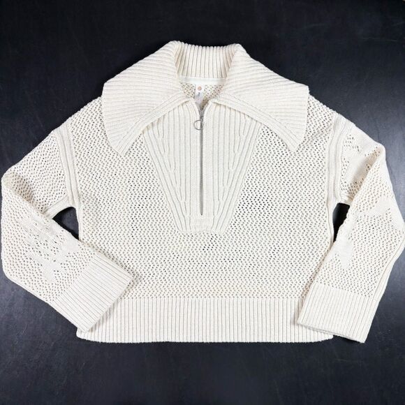 Anthropologie‎ Daily Practice Zip Oversized Sweater XS Fisherman Coastal Sporty - Picture 6 of 8